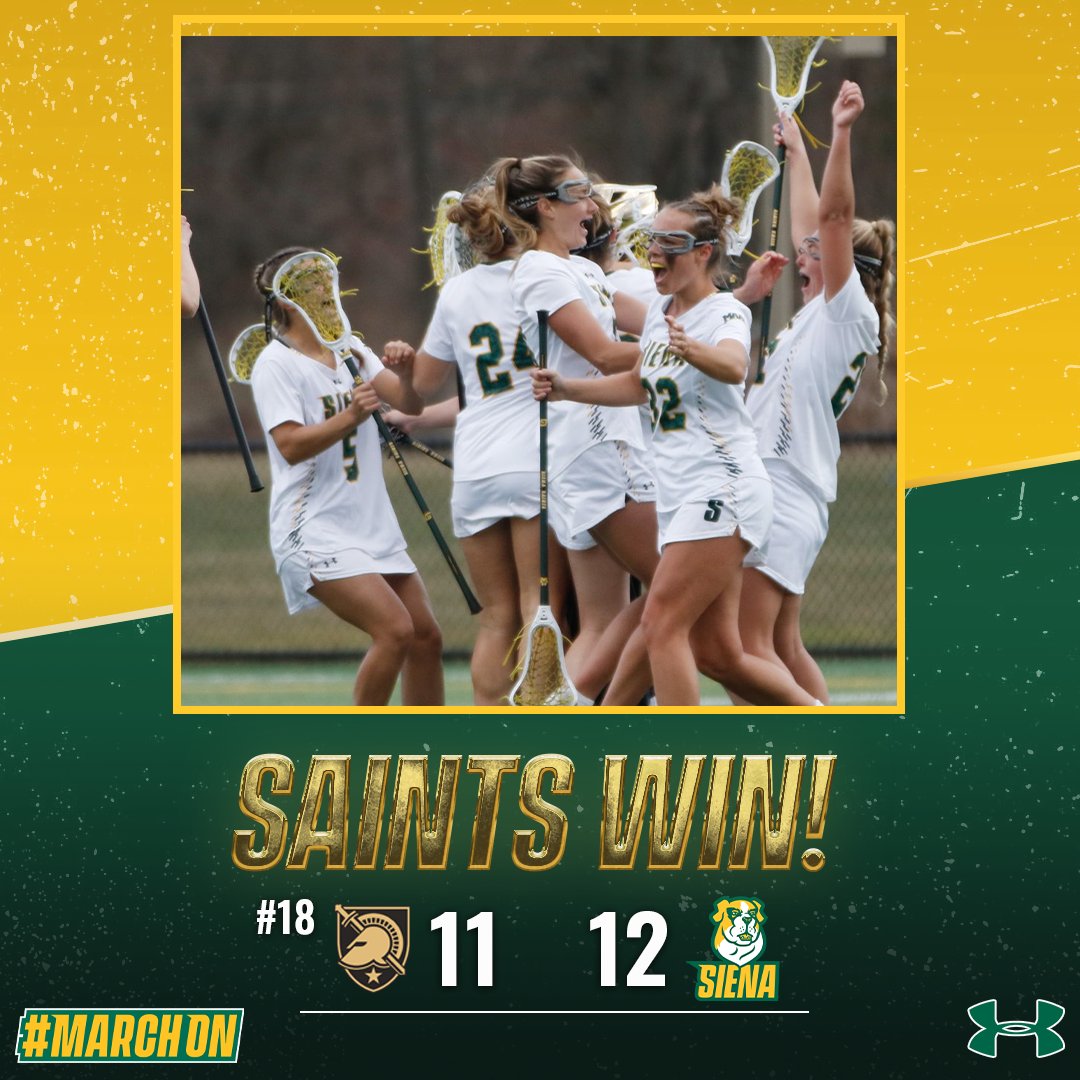 Welcome to the history 📚! ✅ @SienaWLAX earns its first win against an @IWLCA 🔝2⃣5⃣ opponent ✅ Danielle Schwan-Tetreault earns her first career win as a head coach ✅ Taryn Asselin notches career highs in points (6), goals (4) and draw controls (12) #MarchOn x #BigDawgs