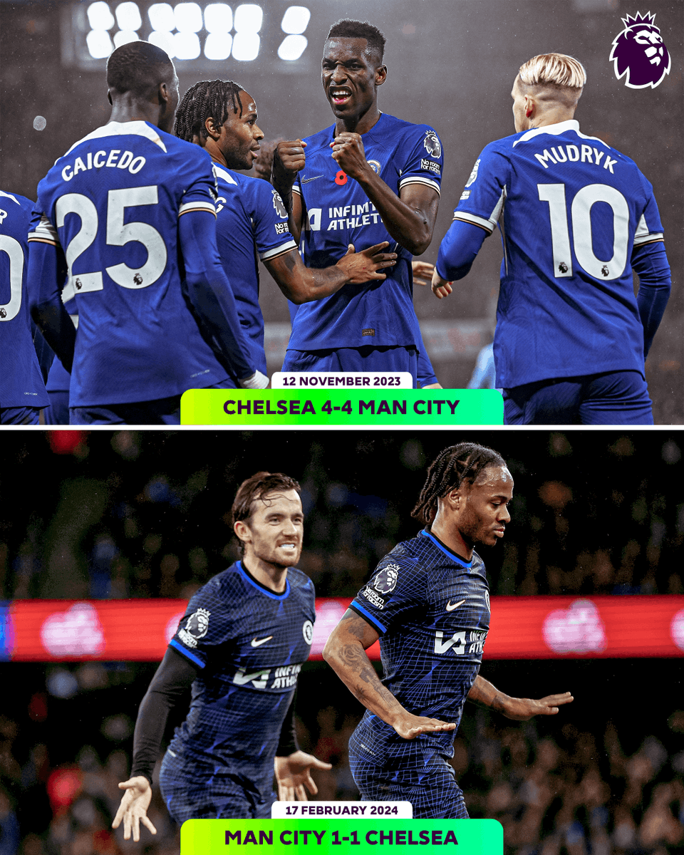 Chelsea have only drawn two of their last 14 matches:

Man City (H) and Man City (A) 🤝

A pair of brilliant matches between the sides 🎥

#MCICHE