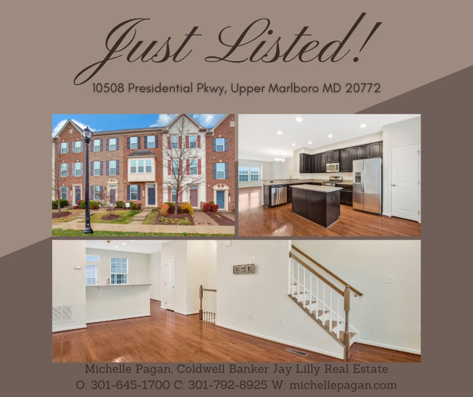 pagan_michelle's tweet photo. JUST LISTED! Why wait for new construction when you can move right into this like-new brick-front townhouse located in sought-after Westphalia Town Center? Click https://t.co/b3GhnW7N7h for more pictures and information! @pagan_michelle  @coldwellbanker  https://t.co/z5Ln7DhQ8i https://t.co/8uh8OHMgKa