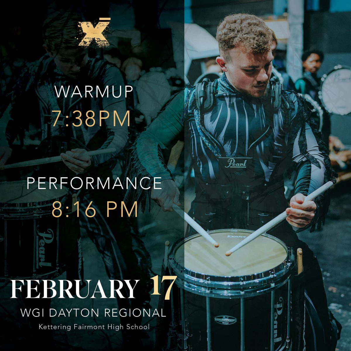 RhythmXinc's tweet photo. If you missed us at Prelims, we’ll be back at it tonight!

#RhythmX #X24 #Blackbird #WGI2024 #Pearl #Adams #Sabian #FJM #Evans #Promark #Daddario #PI #DPGPerforms #Seavine #WGI #WGIPercussion #Drumline #Drums #Indoor #Music #Keyboard #Snare #Quads #Bass #Cymbals #VisualEnsemble https://t.co/2PEow4vfly