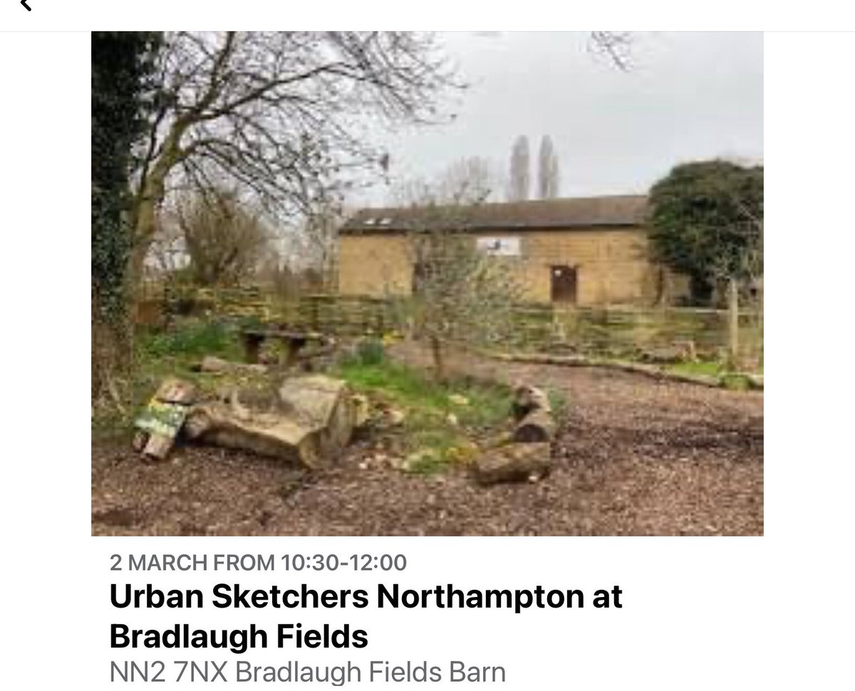 Our next #usknorthampton event is next Saturday from 10.30am at Bradlaugh Fields #urbansketching