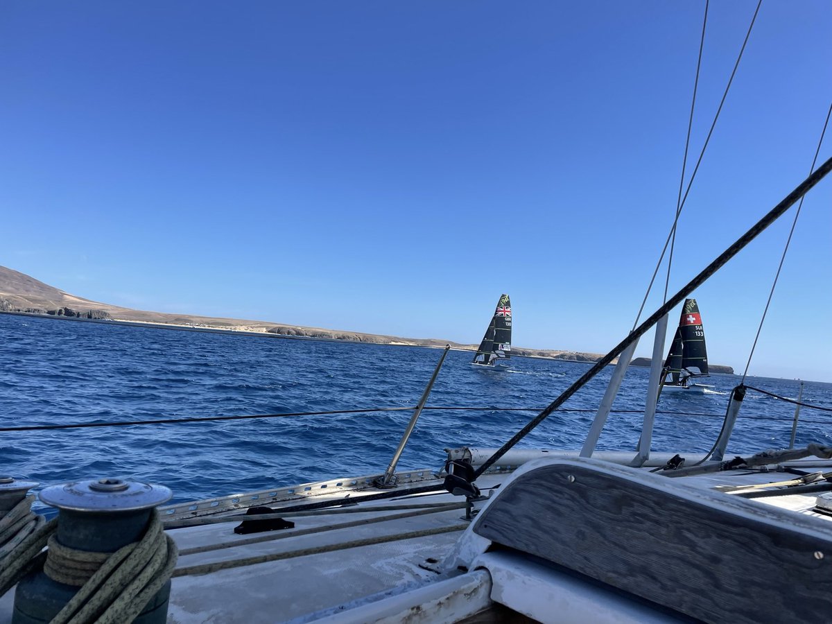WhitstableMan's tweet photo. Great day sailing watching TEAM GB practicing for the Olympics… 
@TeamGB @worldsailing @CasaTelescopio @WhitstableYC @TurismoLZT @JasondeCairesT 
#Lanzarote #49ers https://t.co/grmUUGvvsy