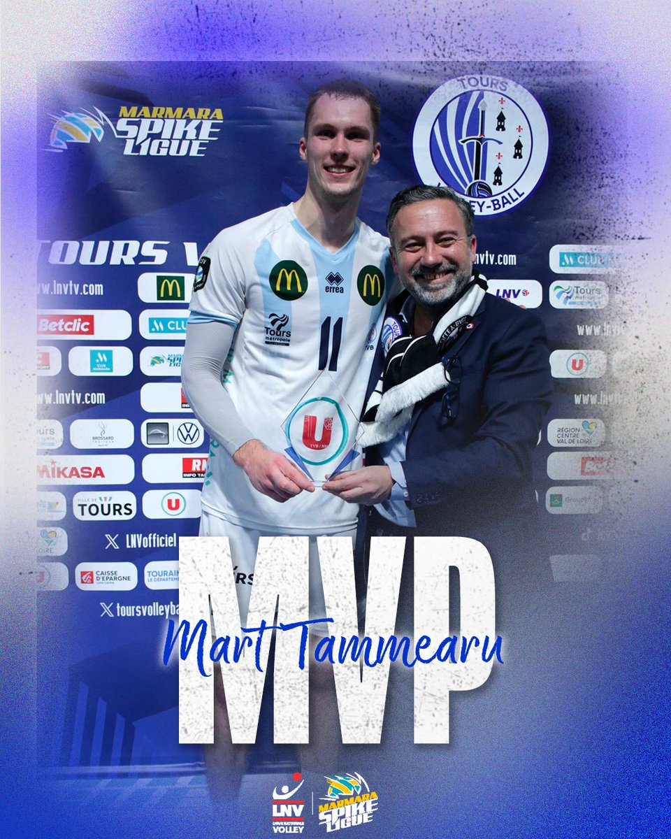 Une très belle performance pour @mart.tammearu, homme du match 👏 #volley #volleyball #TVB #toursvolleyball #LNV #LAM #villedetours #tours #toursmétropole #cd37 #centrevaldeloire #errea