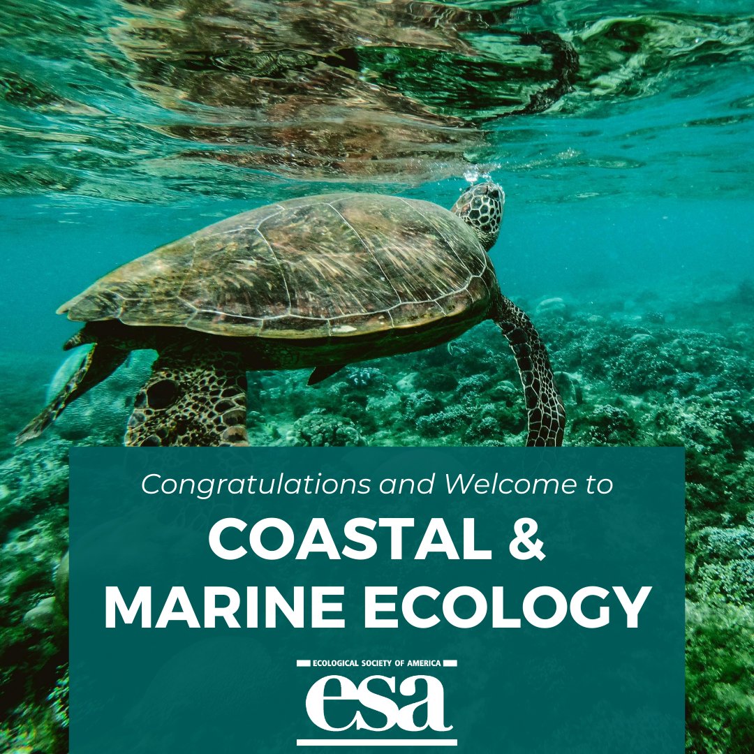 We are pleased to announce one of our new sections, Coastal and Marine Ecology!🌊 Select this section when you join for 2024; current members can add it for just $5!
esa.org/membership/