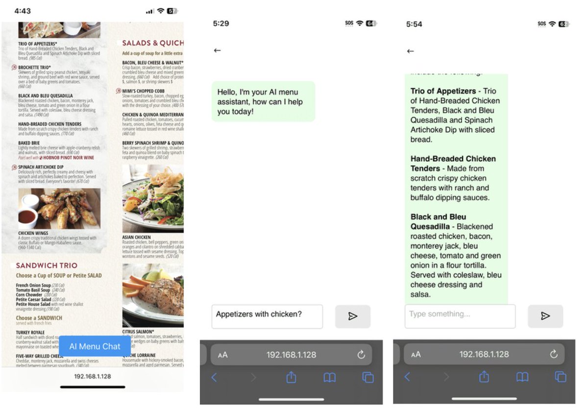 llama_index's tweet photo. Build a full-stack RAG-powered Restaurant Menu 🧑‍🍳🥗

Excited to feature a @weights_biases blog post showing you how to build a full-stack chatbot that can answer any questions about a restaurant menu, with @llama_index + in-built logging using @weights_biases Weave for app usage.

Check it out: https://t.co/o7Z8D10Mua