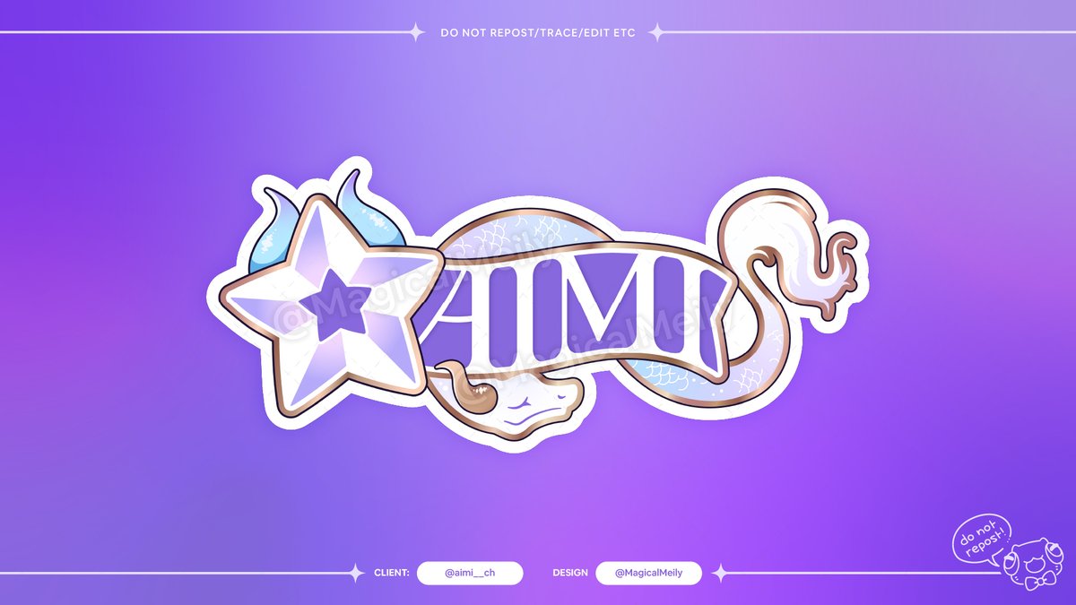 MagicalMeily's tweet photo. ✨ Logo design for @aimi__ch 

I always love working with purples and gold, so it was a real treat to figure out the color scheme for this one~ So royal and elegant ⋆ ALT text in images.

#DepthOfTheCosmos ⋆ #MeilyDesign https://t.co/Ac3G96qiWC