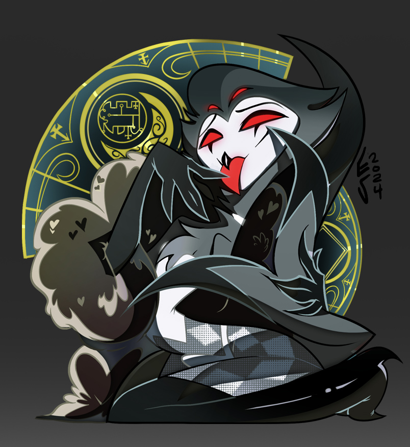 IguanaNoKarma's tweet photo. FULL MOON IM READY PLEASE
One of my valentine illustrations that I didn't think was pink enough to post #Stolas #StolasGoetia #PinUpStickers #HelluvaBoss #HelluvaBossFanart #HelluvaBossStolas #HelluvaBossSeason2 https://t.co/ETzFJkW44y