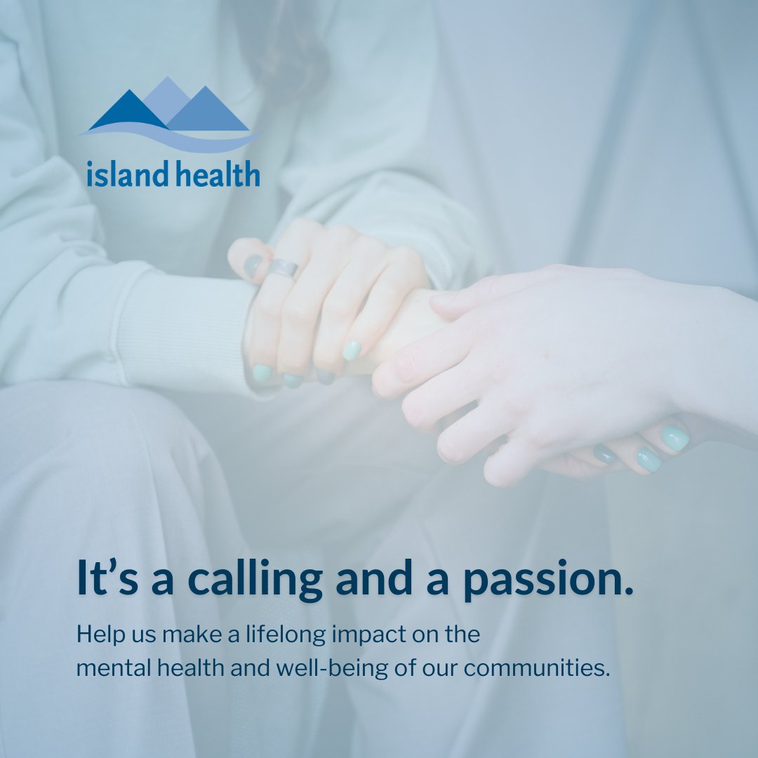 VIHealthCareers's tweet photo. Help entire communities become healthier and stronger with the support of a strong and dedicated interdisciplinary Mental Health &amp; Substance Use (MHSU) team. 

Learn more at https://t.co/b6iW0VYikn and apply today! 

#MHSU #JoinIslandHealth https://t.co/US9YUc25JL