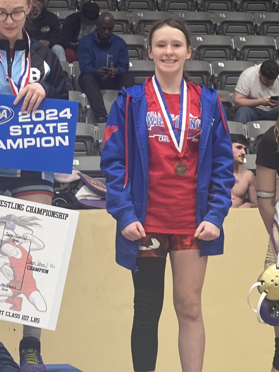 Congratulations to FULL NELSON wrestler Madyson Votaw who captured 3rd place in the 107 pound division at the KHSAA Girls State Wrestling Championships! Great job, Mad Dawg! #FULLNELSON
