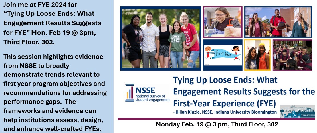 jillian kinzie (@jilliankinzie) on Twitter photo Assessing FYE objectives Feb 19, 3pm, rm 302 <a href="/NRCFYESIT/">NRC FYE & SIT</a> #FYE2024 <a href="/NSSEsurvey/">Nat'l Survey of Student Engagement (NSSE)</a> <a href="/NSSEinstitute/">NSSE Institute</a> Assessing FYE objectives Feb 19, 3pm, rm 302 <a href="/NRCFYESIT/">NRC FYE & SIT</a> #FYE2024 <a href="/NSSEsurvey/">Nat'l Survey of Student Engagement (NSSE)</a> <a href="/NSSEinstitute/">NSSE Institute</a>