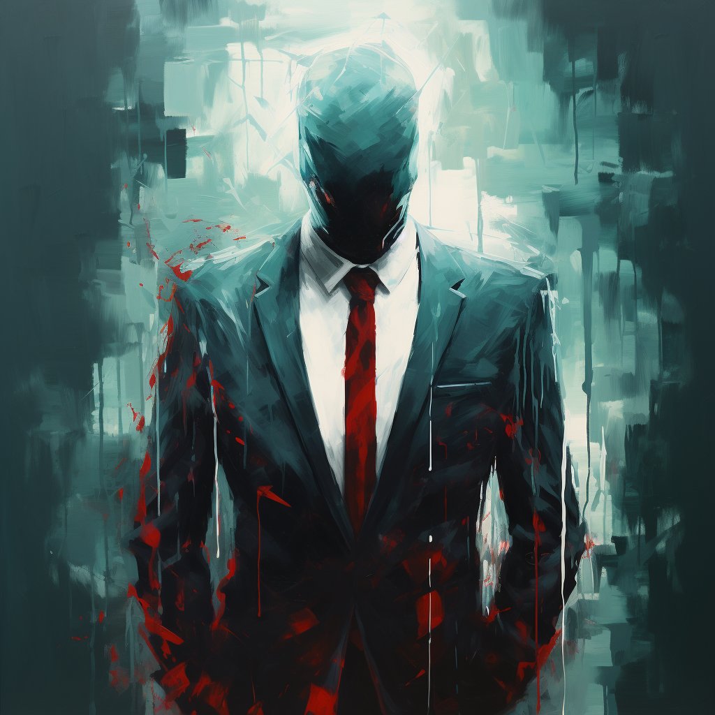 neuromorph_ai's tweet photo. In hues where the wild brushstrokes dance,
Suits cloak not a man but a chance,
To wear shades of thought,
In the battles we've fought,
As colors our fates do enhance.
#Suits #NeuroAether #Limerick #AbstractThoughts #DressCodeRebel #AiArt #DigitalArt #AiArtCommunity #Midjourney https://t.co/1sZUNEm5ma