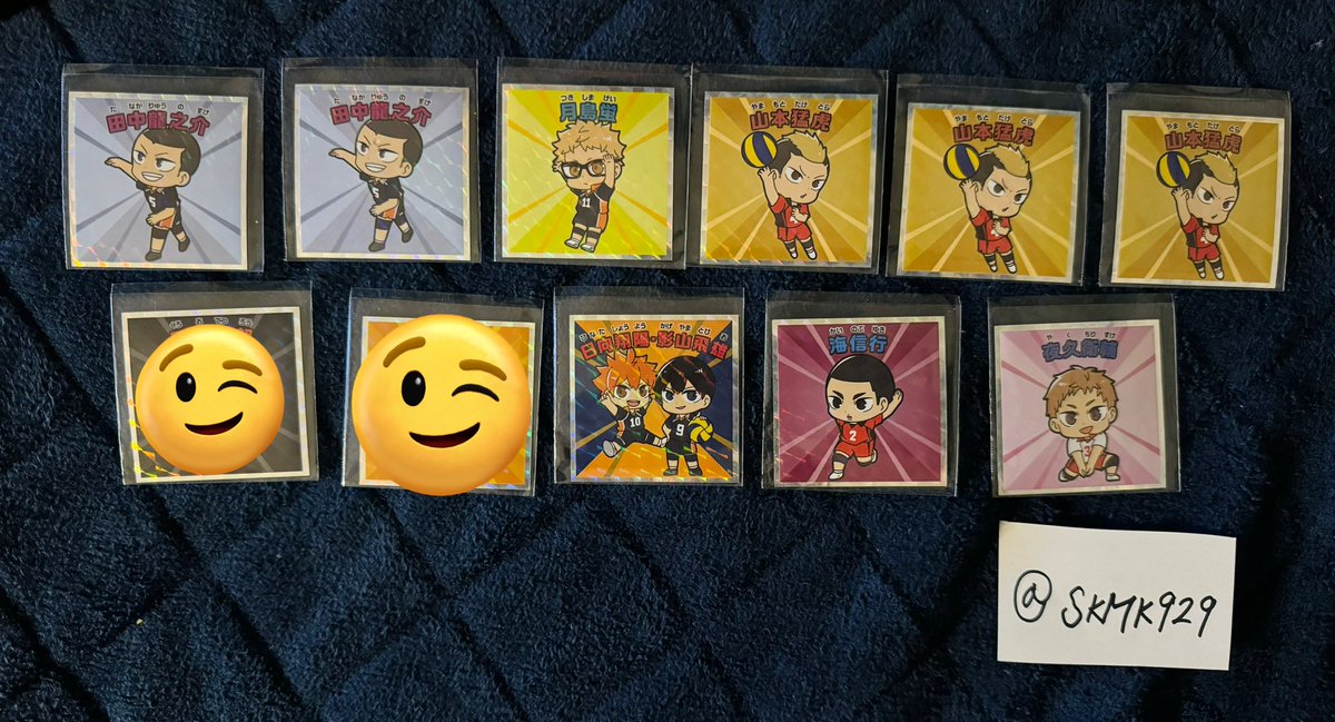 SkMk929's tweet photo. ハイキューマンチョコ

【譲】☆烏野シークレット
　　　月島／田中×2／山本×3／海／夜久

【求】☆音駒シークレット
　　　影山／孤爪

#ハイキュー https://t.co/GPkIJVrI7v