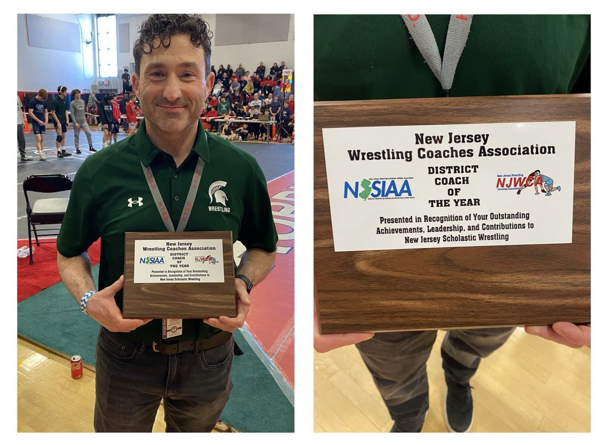 Congratulations to Steinert Wrestling coach Joseph Panfili, on being named the NJ Wrestling Coaches Association’s District Coach of the Year! @spartnprincipal @WeAreHTSD @HTSD_Steinert