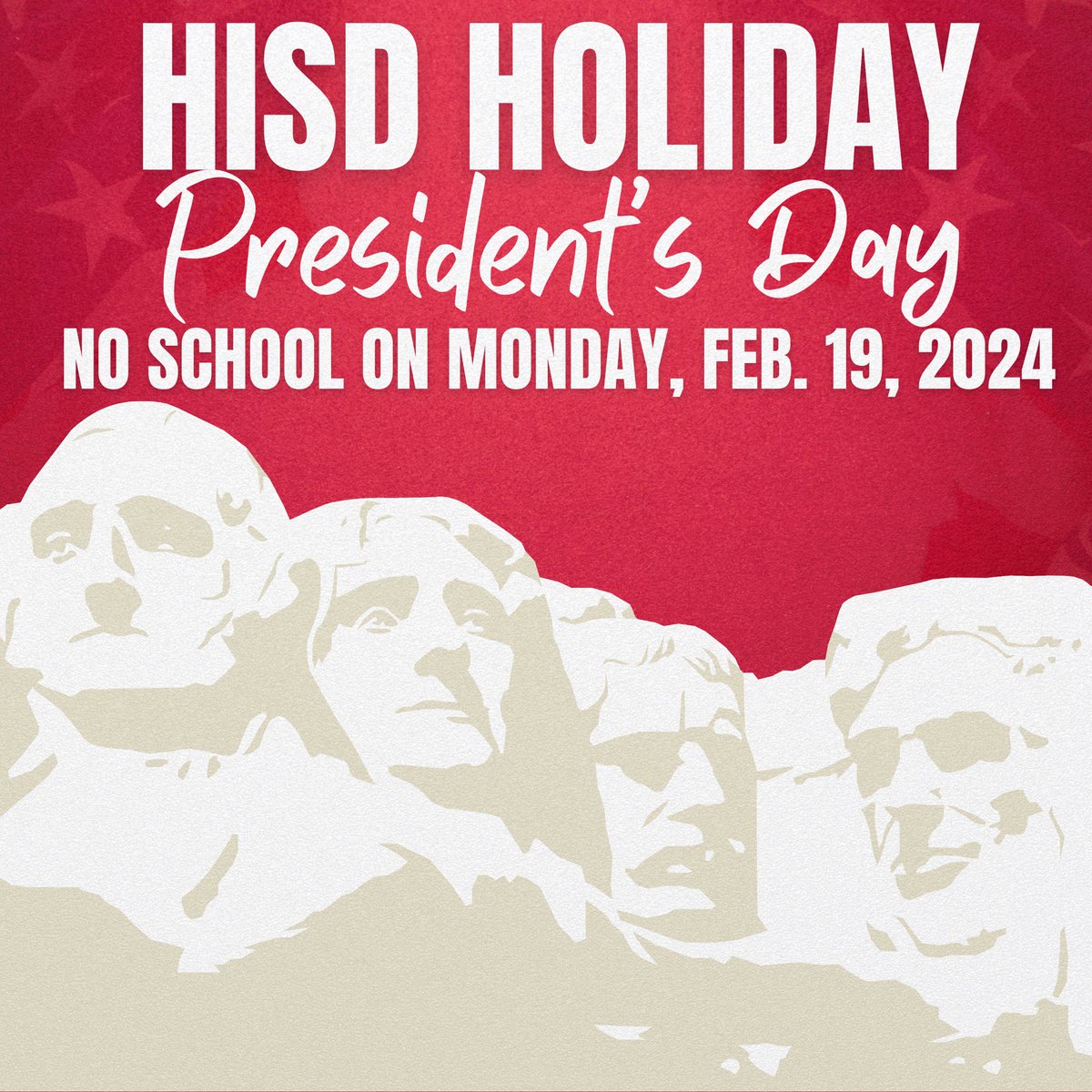 HISD_NHECHS's tweet image. 📚✨ No School on Monday, February 19th! It's President's Day, so relax, recharge, and enjoy the day off! 🎉 #PresidentsDay #NoSchool #TimeToUnwind #Redhawks #RedhawkPride #NHECHS