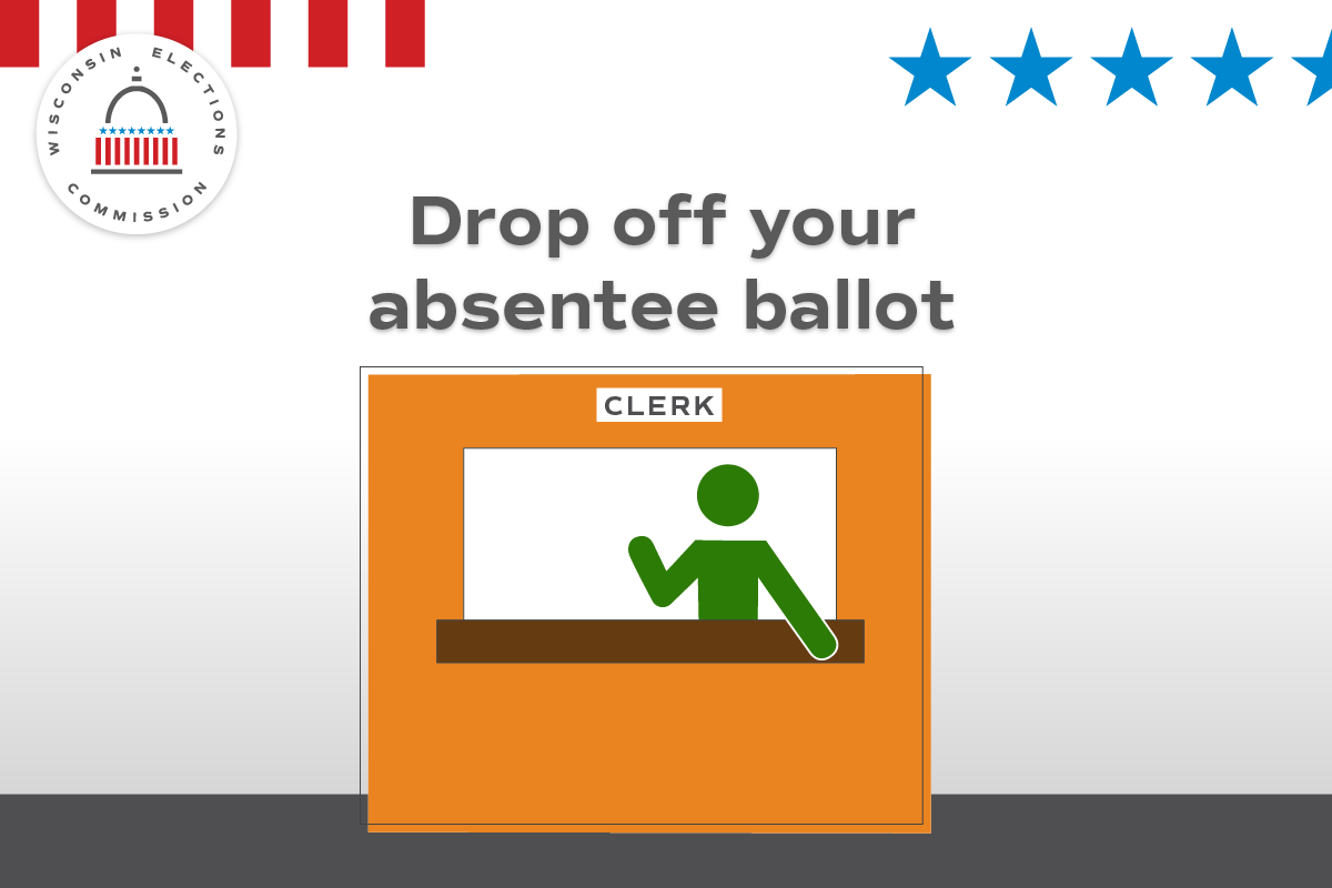 Remember, an absentee ballot must be placed in the mail or the voter must personally deliver it to the municipal clerk at the clerk's office, alt. site, polling place, or central count location. Voters who need assistance due to disability can select someone to return the ballot.