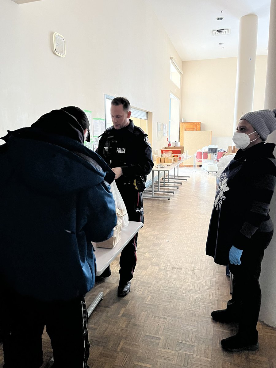 It’s cold outside but my partner Zanati and I are handing out hot soup to warm people up in the Parkdale Community.