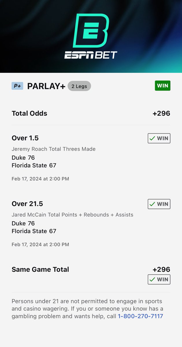 More college hoops success today 💰 

#sportsbetting #sportsgambling #fanduel #draftkings #ESPNBET #wager #parlay #NCAAB #marchmadness #Duke #DukeBlueDevils