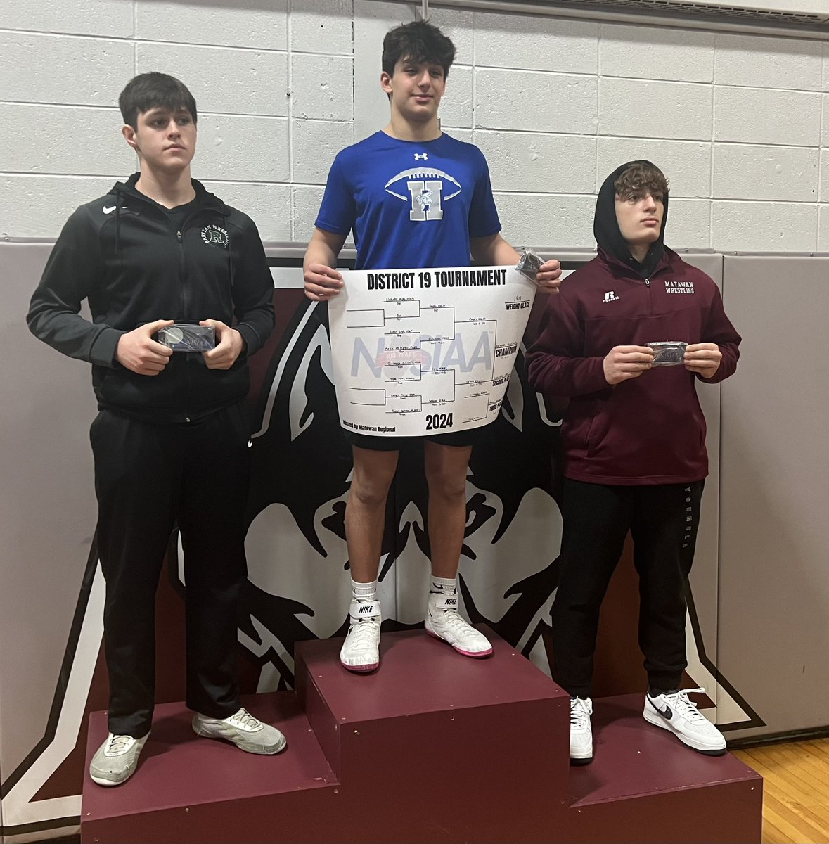 Congratulations sophomore <a href="/AlexReyes80/">Alex Reyes</a> on winning the NJSIAA District 19 title at 190lbs, his second straight district championship.  Good luck at Regions Alex!!!