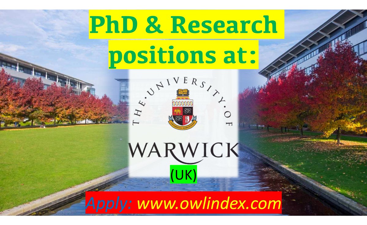 owlindex's tweet photo. 12 PhD &amp; Research positions at the University of Warwick (UK):
https://t.co/2NzADxKzIr

#owlindex #PhD #PhDposition #phdresearch #phdjobs #Research #researchers #University #uk #ukjobs #universityofwarwick #warwick @owlindex  @warwickwebdev https://t.co/mczRA4a04x