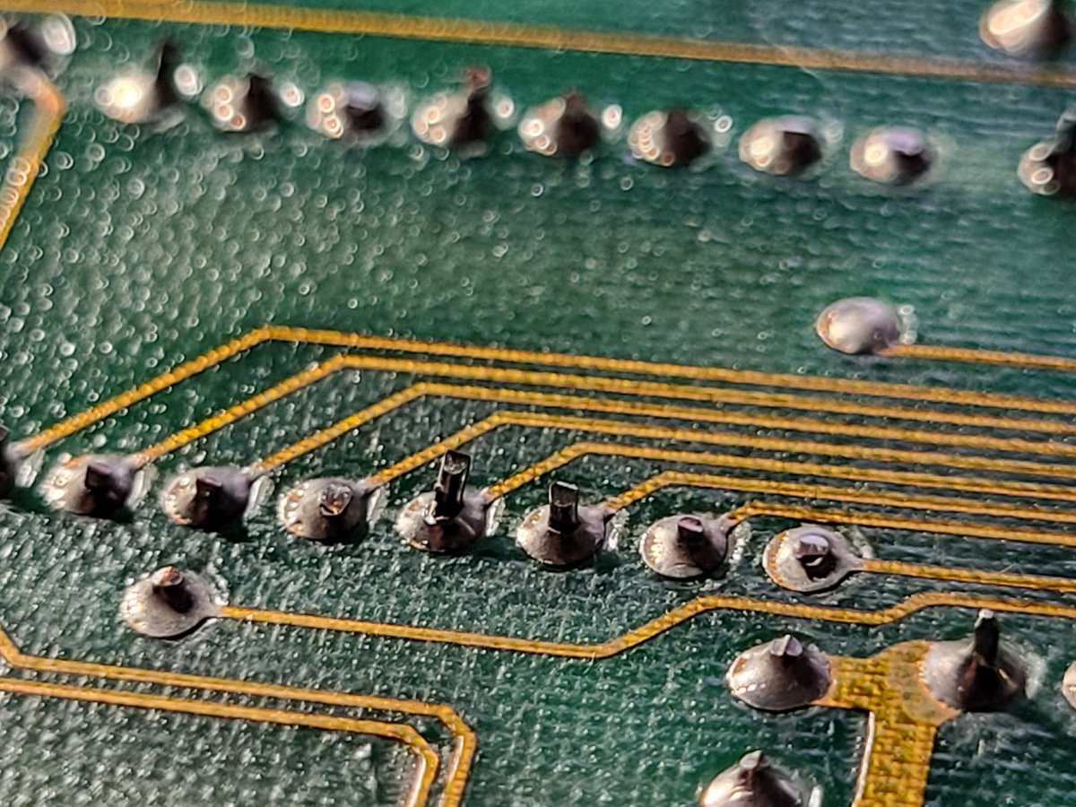 devzine_pl's tweet photo. I'm trying to track down a problem on an #Atari 65XE (130XE board). It seemingly works normally, but doesn't want to cooperate with the memory expansion. It doesn't detect the extra banks. And on the board such solder joints... ๐ค
#Atari8bit #Atari65XE #Atari130XE #Repair https://t.co/iO0SzlTXE4