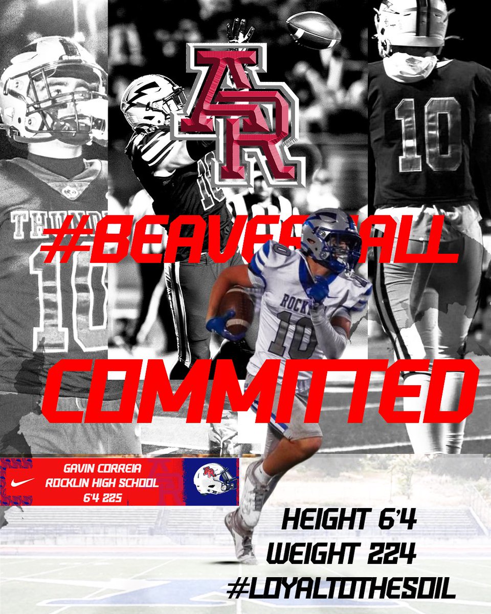 correia_gavin's tweet photo. Excited for this next opportunity. I’ll be continuing my Academics and playing football for American River College!
#BeaverBall
 #BuiltBeaverTough 
#🦫4️⃣L 
#LoyalToTheSoil https://t.co/W3QgeaQ7uD