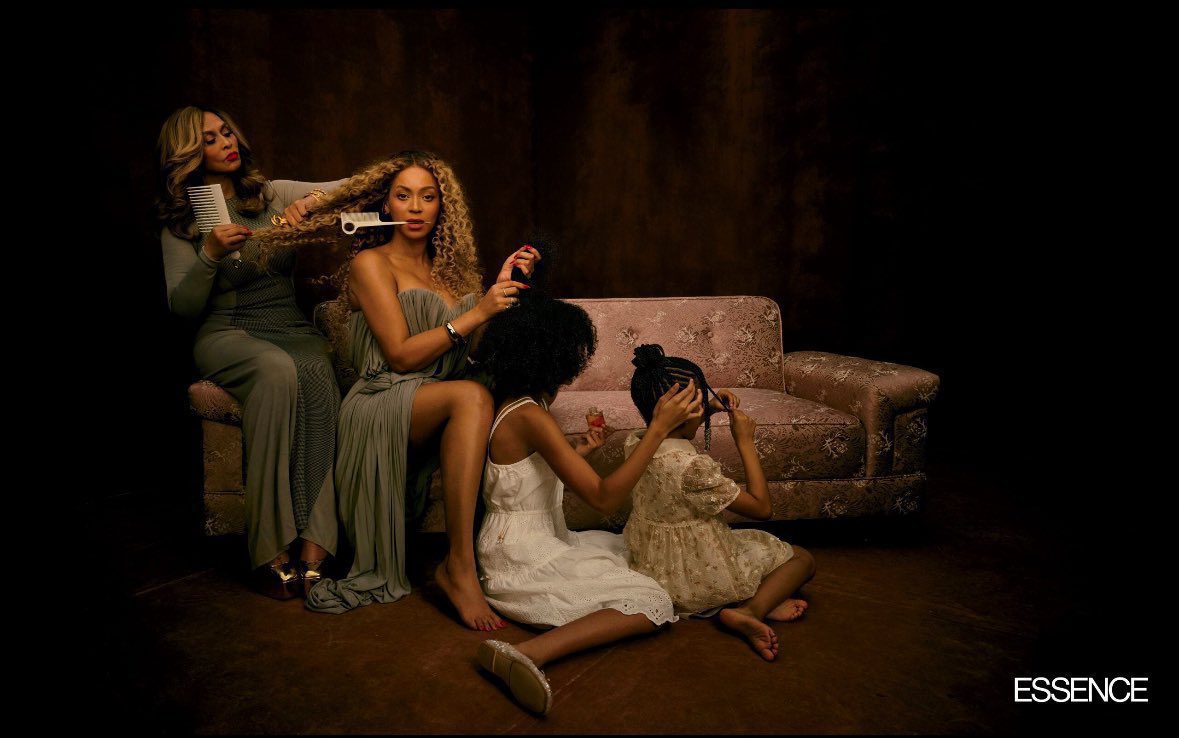 CoutureIsBeyond's tweet image. Beyoncé, Tina Knowles, Blue Ivy, &amp;amp; Rumi by  Andre D. Wagner, Essence, March 2024.