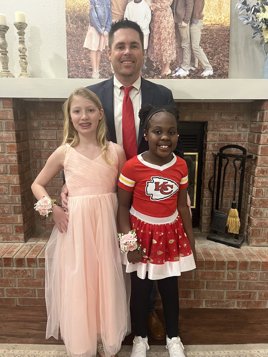 Daddy/daughter dance with my girls.  Both personalities fully on display with these two.  <a href="/Chiefs/">Kansas City Chiefs</a> <a href="/PatrickMahomes/">Patrick Mahomes II</a> <a href="/tkelce/">Travis Kelce</a> #adoption