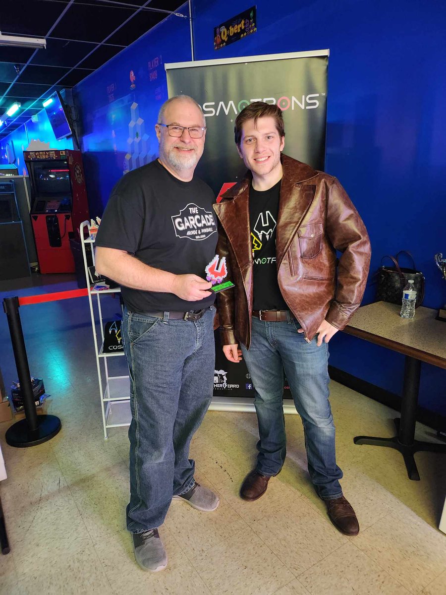 The Official Cosmotrons Garcade Tournament winner is  Jake Gebhard! Congrats Jake!
Thank you everyone who participated in the tournament. We had a great time with intense gameplay from all skill levels!

Thanks again to all who came and special thanks to the The Garcade!