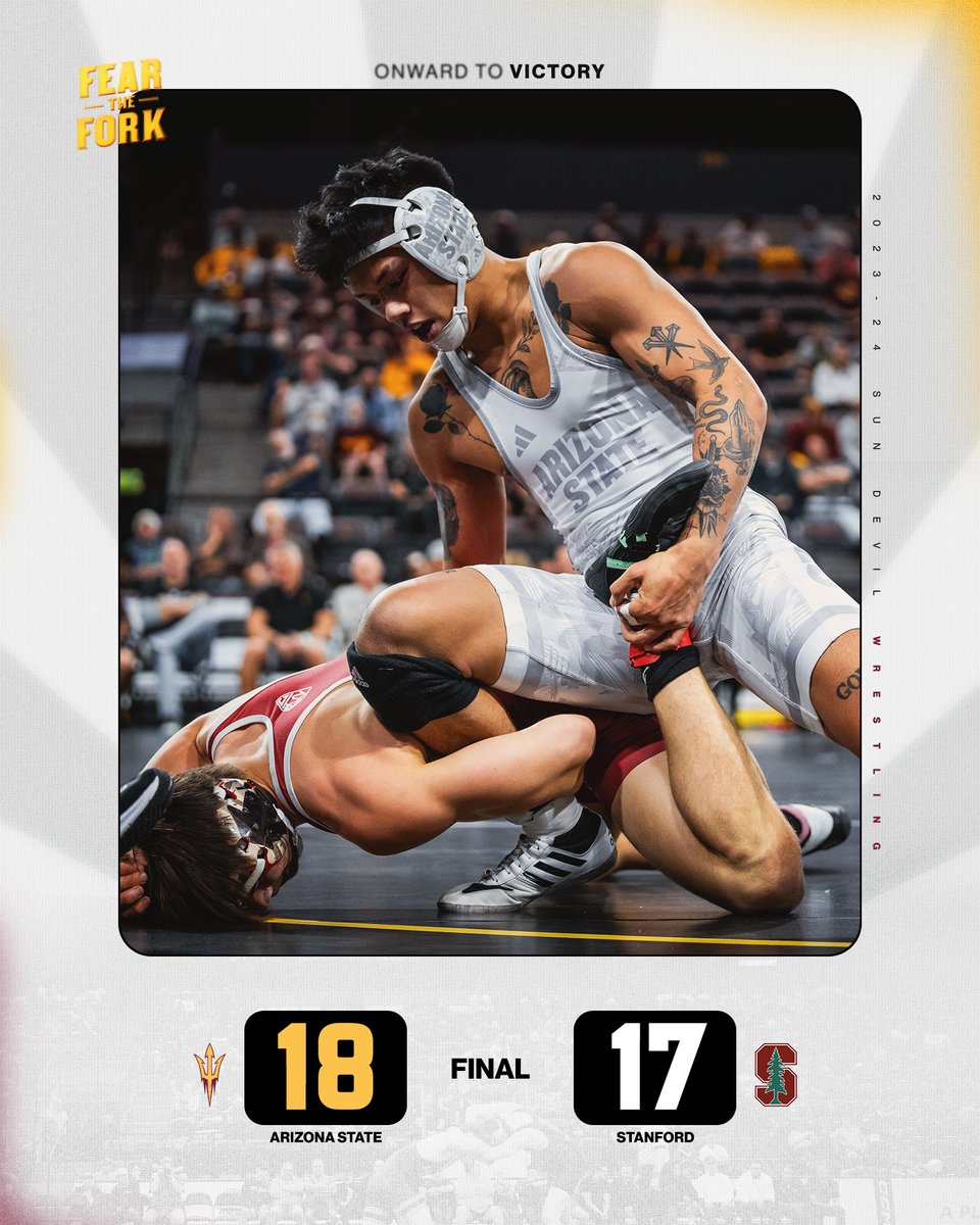 ASUWrestling's tweet photo. DEVILS WIN A THRILLER ‼️ https://t.co/GDbDdbwCva