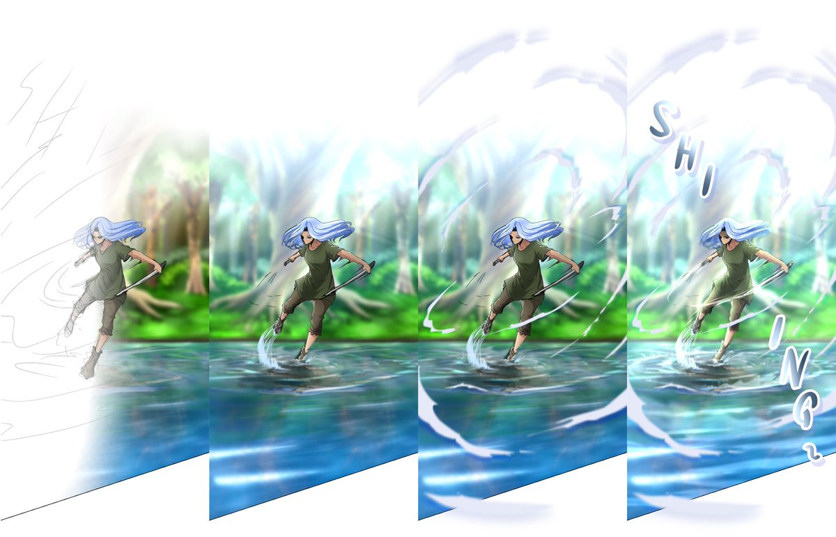 CherHyuga's tweet image. From sketch to final, page drawing process from my comic CherNouma 

#digitalart #SouthernAfricaArts #scriptsandbars 
@kaymediaafrica