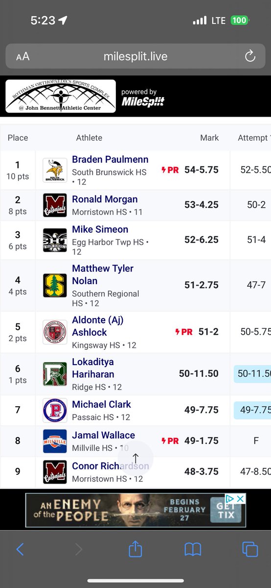 ehttrackfield's tweet image. Couldn’t be more proud of these two seniors. Christopher Manzo broke our school record in the 800 running a scorching time of 1:55.74 and Mike Simeon continues his great season placing 3rd in the Shot Put with a throw of 52’6” at the Group 4 Championships.