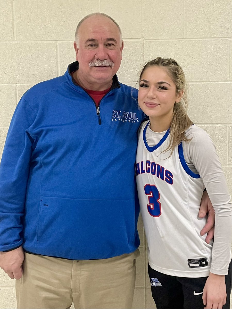 stpaulfalcons's tweet photo. Congratulations to senior Audrey Tice on scoring her 1000th high school point during today’s NVL Quarterfinal game! #GoFalcons #ctgb https://t.co/48kMaT7CbV