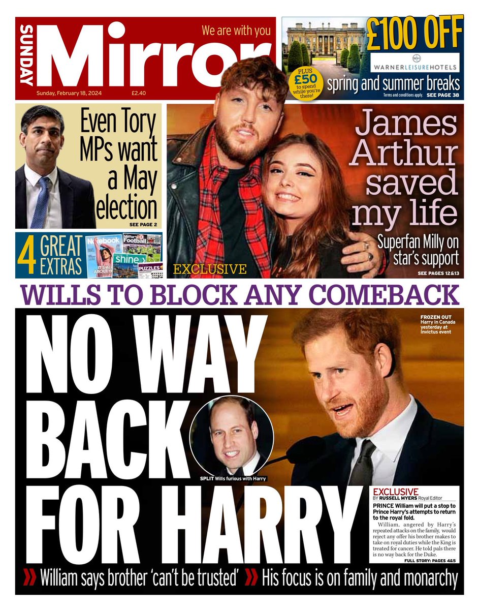 Sunday Mirror front page