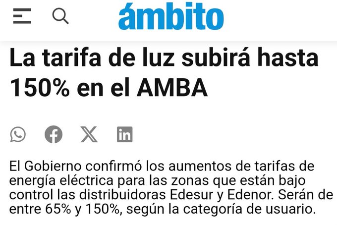 KinotoMan1's tweet photo. La luz va a aumentar el doble y hasta el TRIPLE en algunos casos. Si, hay algunos aumentos del 200% https://t.co/6FG7Amg2bg