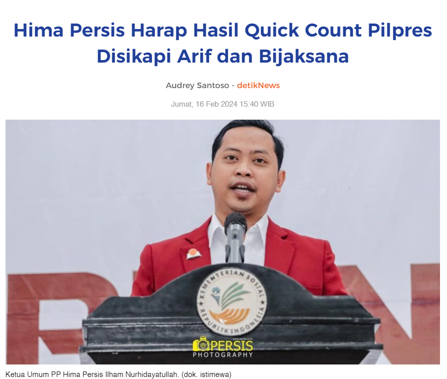 Hima Persis Harap Hasil Quick Count Pilpres Disikapi Arif dan Bijaksana #PolriNetral #Pemilu2024Damai