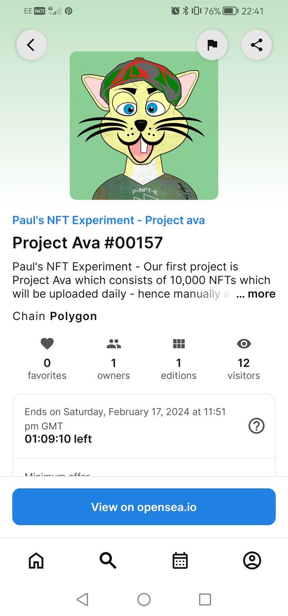 🚀 Dive into a day of beauty and ownership! 🌟 Secure this extraordinary NFT in the next 1 hour, with the auction beginning at just 0.001 ETH. Act fast, and let this masterpiece be yours! #NFT #LimitedTimeOffer #DigitalArt #paulsnftexperiment opensea.io/assets/matic/0…