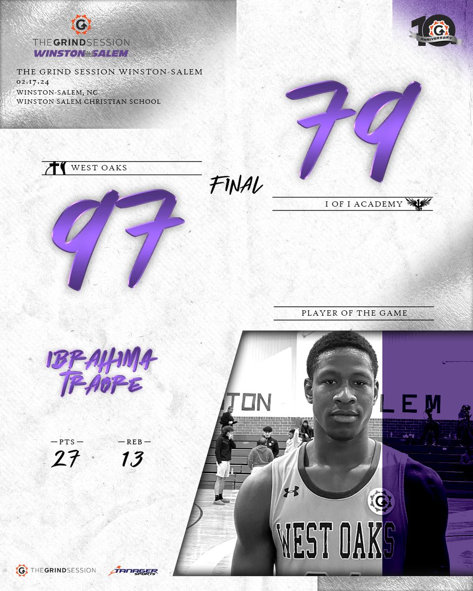 FINAL
West Oaks (FL) 97
1 of 1 Academy (NC) 79
Player of the Game: Ibrahima Traore 27p 13r

Roc Lee 34p 7r 1a 2s
Yohance Connor 34p (7/13 3PM) 3r 3a 1s
LJ Rush 10p 9r 8a