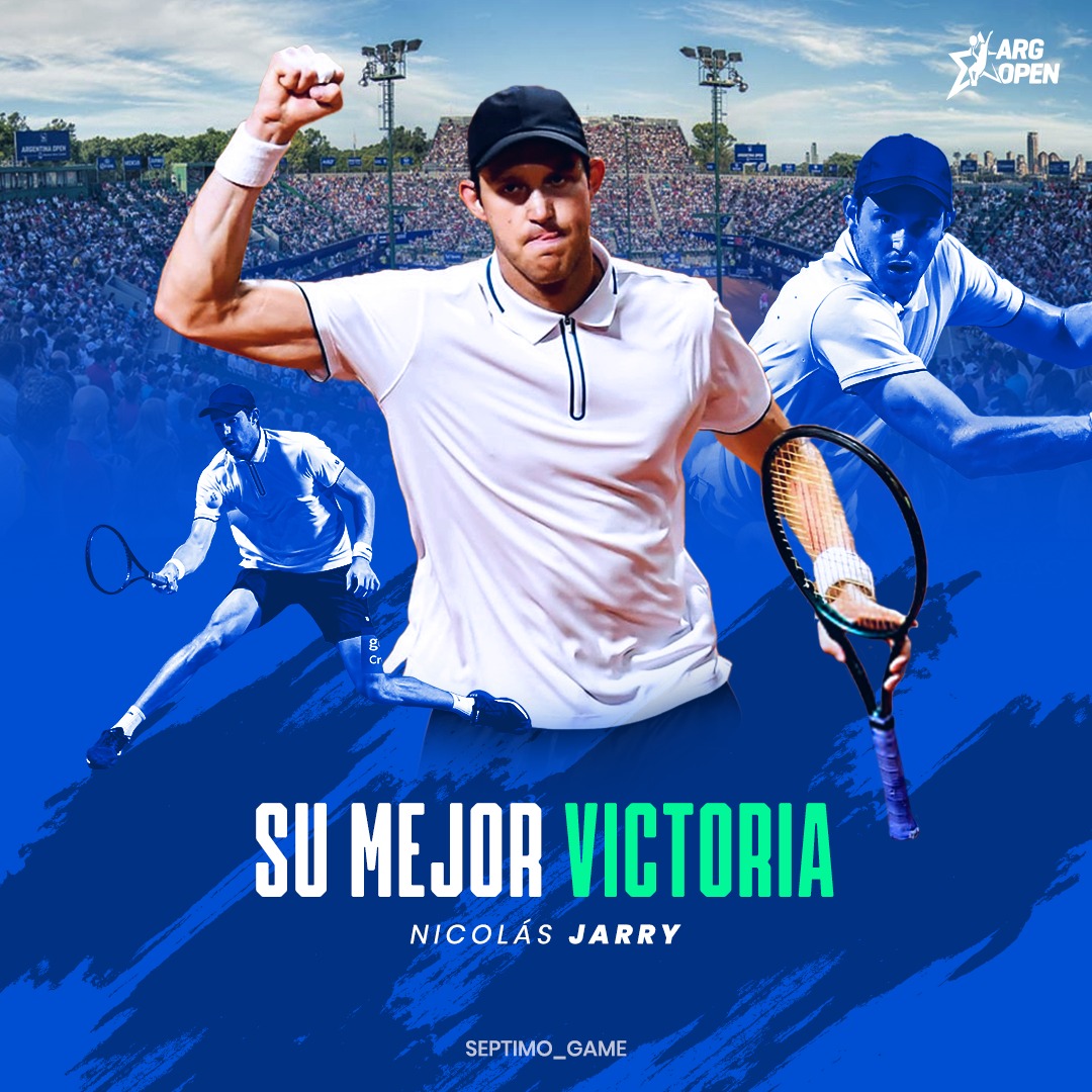 Septimo_Game's tweet photo. 💪 TE PASASTE NICOLÁS JARRY FILLOL. El número uno de Chile consiguió la MEJOR VICTORIA DE SU CARRERA y está en la FINAL del ATP de Buenos Aires tras vencer por 7-6 y 6-3 a Carlos Alcaraz, número dos del mundo.

➡️ MAÑANA irá por su 4° título frente al local Facundo Díaz Acosta. https://t.co/8NJlbctnDk