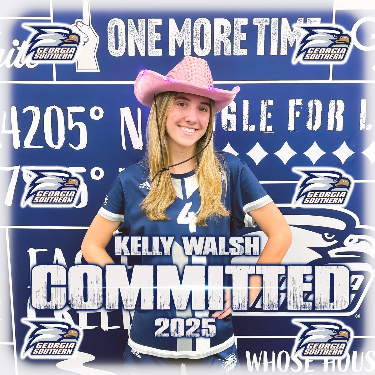 Kelly_walsh2025's tweet photo. I’m so excited to announce my verbal commitment to play Division 1 soccer at Georgia Southern University starting 2025! Big thanks to my amazing parents, dedicated coaches, and incredible teammates- Ready to represent with everything I’ve got!  GATA! #HailSouthern @ImYouthSoccer https://t.co/8H8WGRDy3c