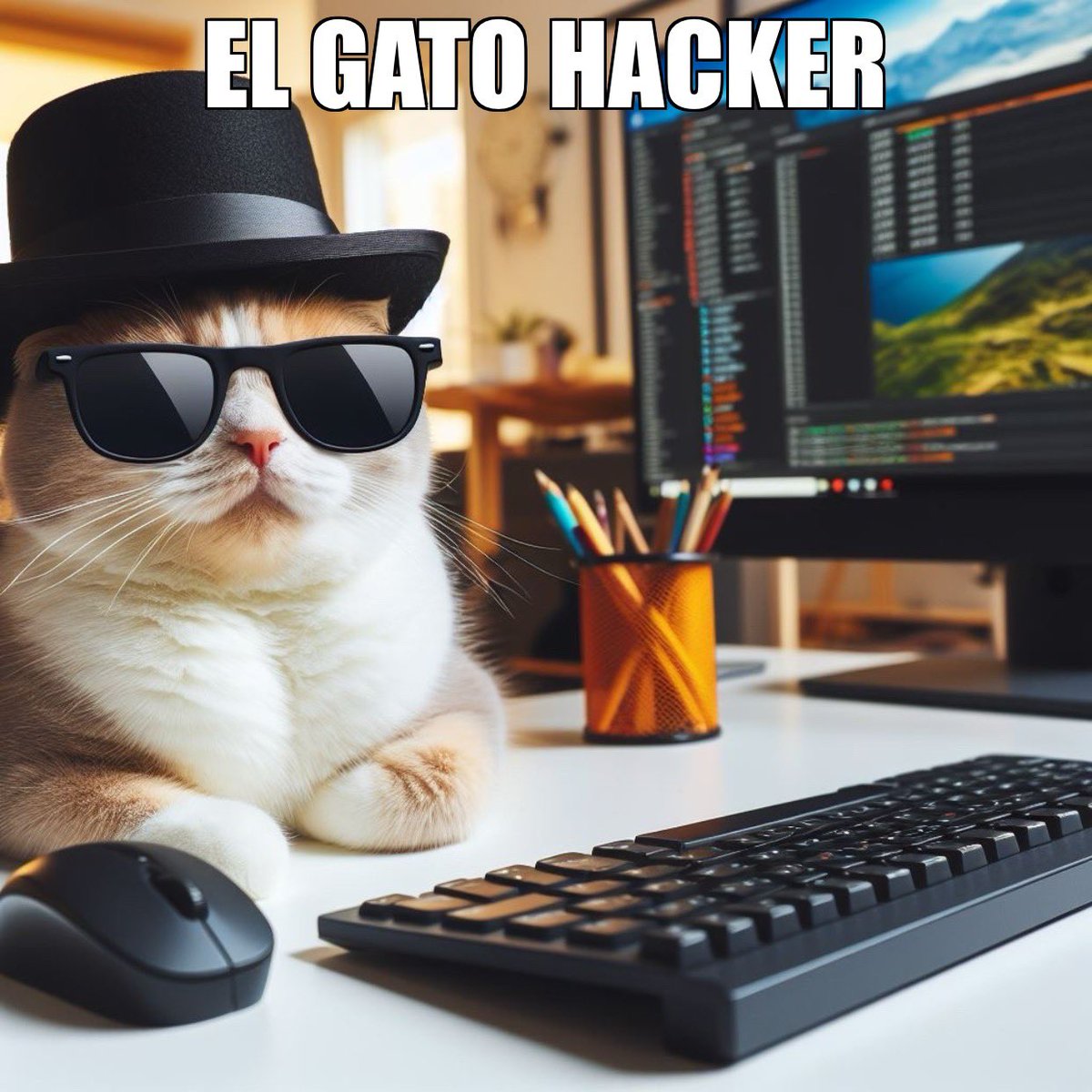 AgathosCreative's tweet image. Cuando eres el gurú de la tecnología en el mundo felino. 😼💻 #HackerCat #TechGenius
