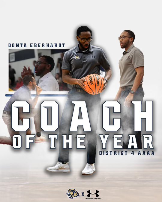 Lastly, congratulations to our Head Coach, Donta Eberhardt, on winning District 4AAAA Coach of the Year! 🦁🏀 #HumbleAndHungry