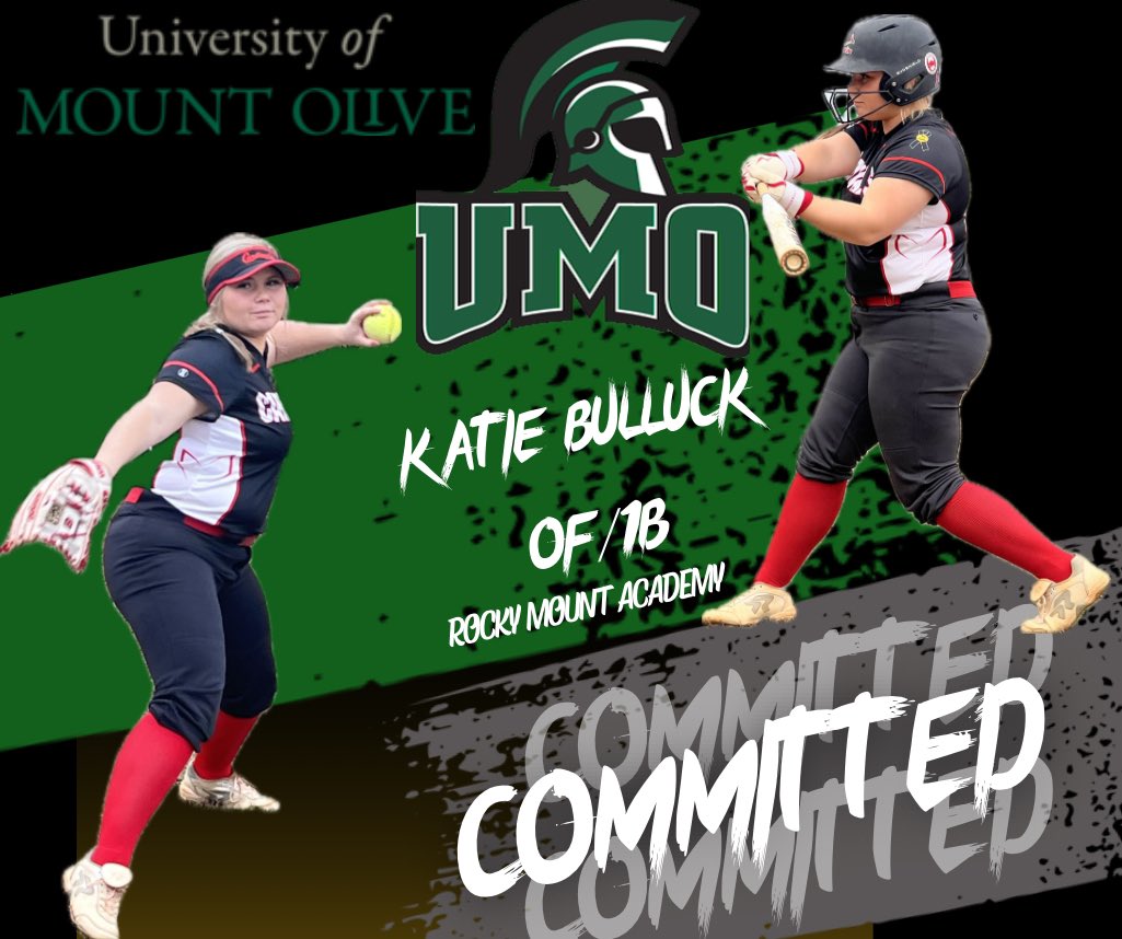 🥎🏆Congratulations to Katie Bulluck on her commitment to continue her academic/athletic career at the University of Mount Olive! We can’t wait to see you compete at the next level!!! Great job young lady!!🥎🏆