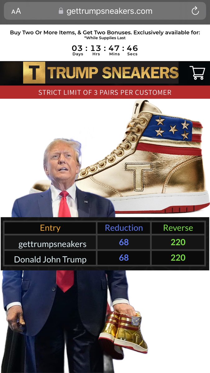 OmniMemecoins's tweet image. Today is the 48th day of the year, better known as #TrumpDay
gettrumpsneakers 🎯
Donald John Trump 🎯
More scripts, coded with #gematria hidden to the masses, only accessible to those who have eyes to see. 
#scriptedreality #makeitmakesense