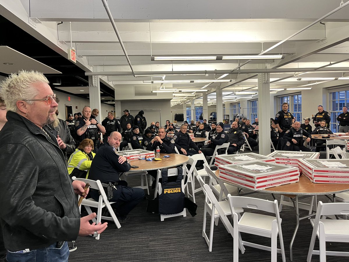 IMPD (@impdnews) on Twitter photo Guy Fieri brought the flavor to IMPD during NBA All-Star Weekend!
With pizzas in hand, he thanked officers for their hard work.
โThe reality is we all love you,โ Fieri told the officers.
A gesture of gratitude amidst the excitement! Thank you, <a href="/GuyFieri/">Mayor Guy Fieri</a>!
#NBAAllStar2024 Guy Fieri brought the flavor to IMPD during NBA All-Star Weekend!
With pizzas in hand, he thanked officers for their hard work.
โThe reality is we all love you,โ Fieri told the officers.
A gesture of gratitude amidst the excitement! Thank you, <a href="/GuyFieri/">Mayor Guy Fieri</a>!
#NBAAllStar2024