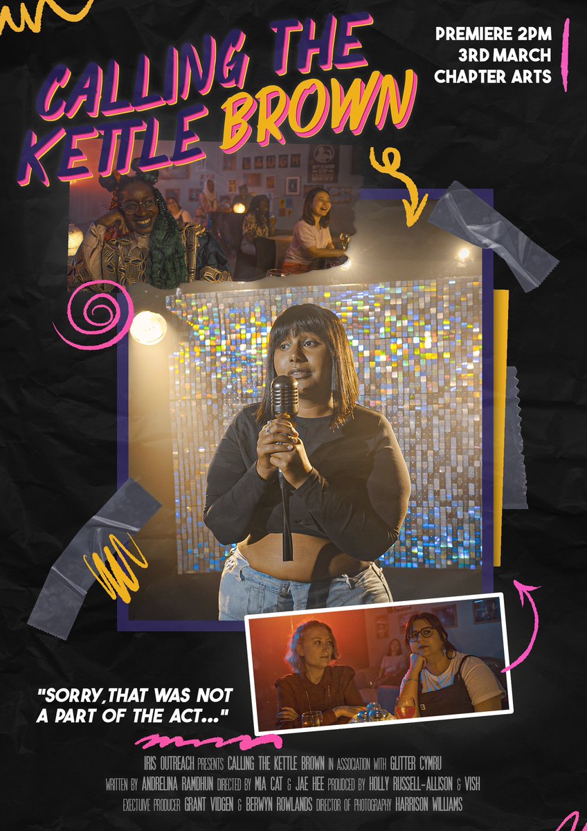 Pls RT: Our @irisprize short film is ready for its premiere! Calling The Kettle Brown will be shown from 2pm at Chapter Arts Centre on Sunday 3rd March. This is a free event, so please DM us to be on our guest list. 🍿 🎥❤️🌈🏳️‍⚧️