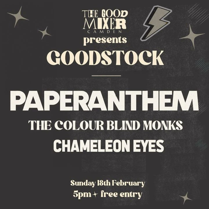 Gig today in Camden at @goodmixerpub—we're on at 8:15, who's coming?