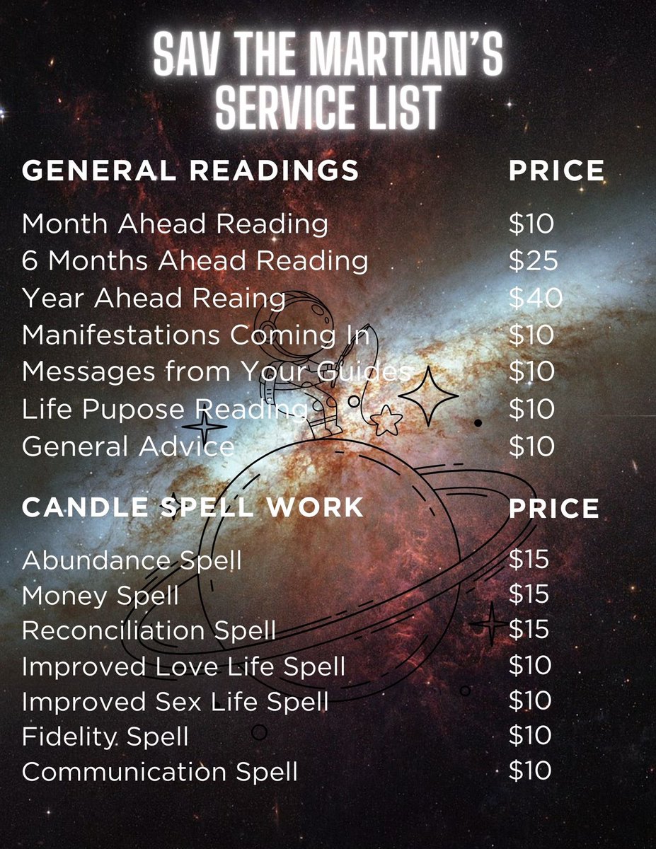 ✨ february deals ✨

📌 buy 3 readings or spells of your choice for $20
📌 buy 2 readings or spells for $15
📌buy a 4 question reading for $20
📌buy 2 $5 mini readings &amp; get one free

dm to book now or click the link: forms.gle/PxQNWmyVKrL3vK…