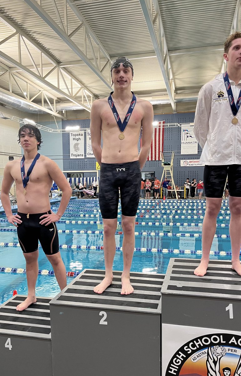 Junior John Christianson goes a 52.10 100 Backstroke to place 2nd at state!!💜💜