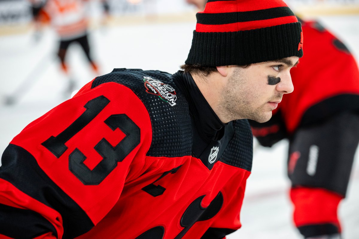 NJDevils's tweet photo. Warming to the task.

#NJDevils | #StadiumSeries https://t.co/2qiVnYdQip