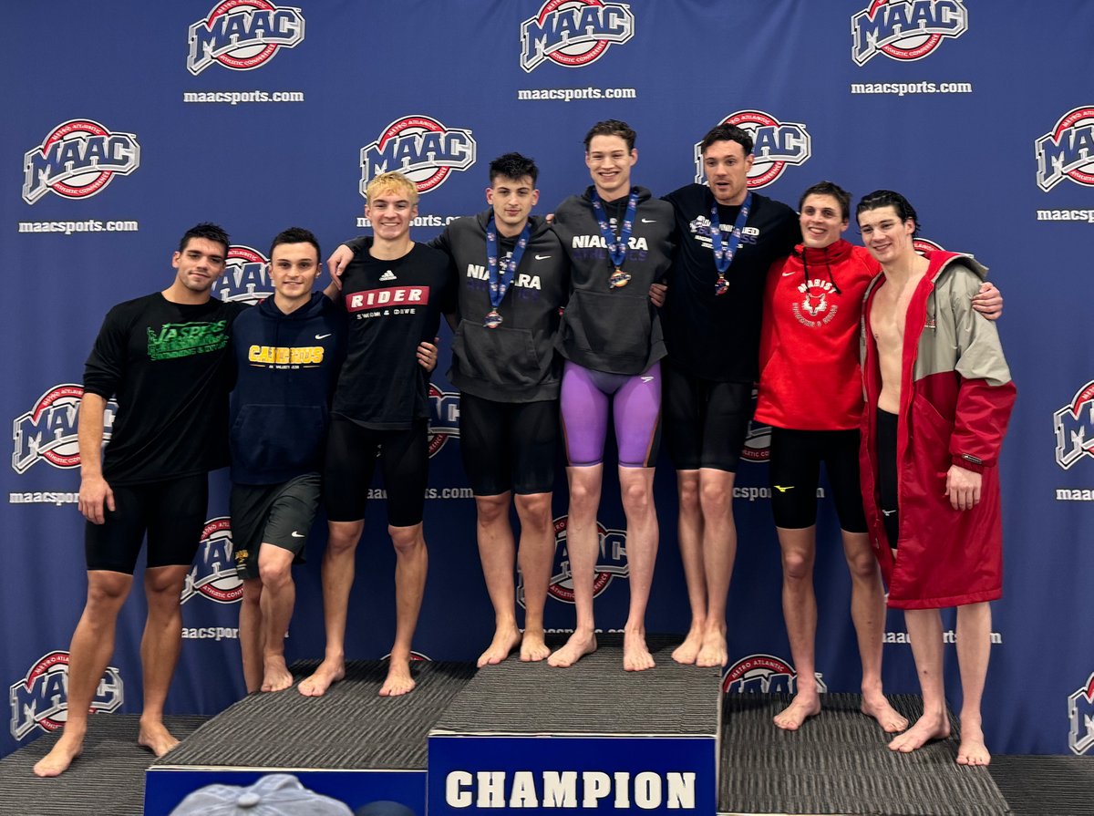 Congratulations to the Men's 200 Breast Winners! Purple Eagles sweep 🧹 (@NUPurpleEagles) 🥇 Sean Finley, @NiagaraSwim, 1:59.36 🥈 Jake Lauzonis, @NiagaraSwim, 2:00.14 🥉 Robert Flannery, @NiagaraSwim, 2:00.18 #MAACSports x #MAACSwim
